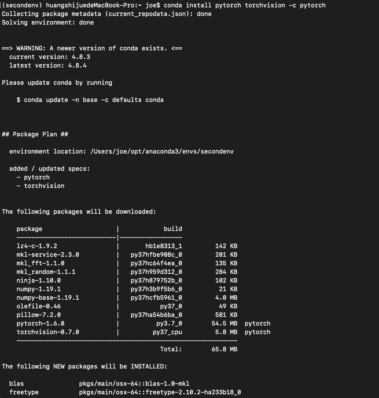 mac os下anaconda pycharm搭建pytorch环境