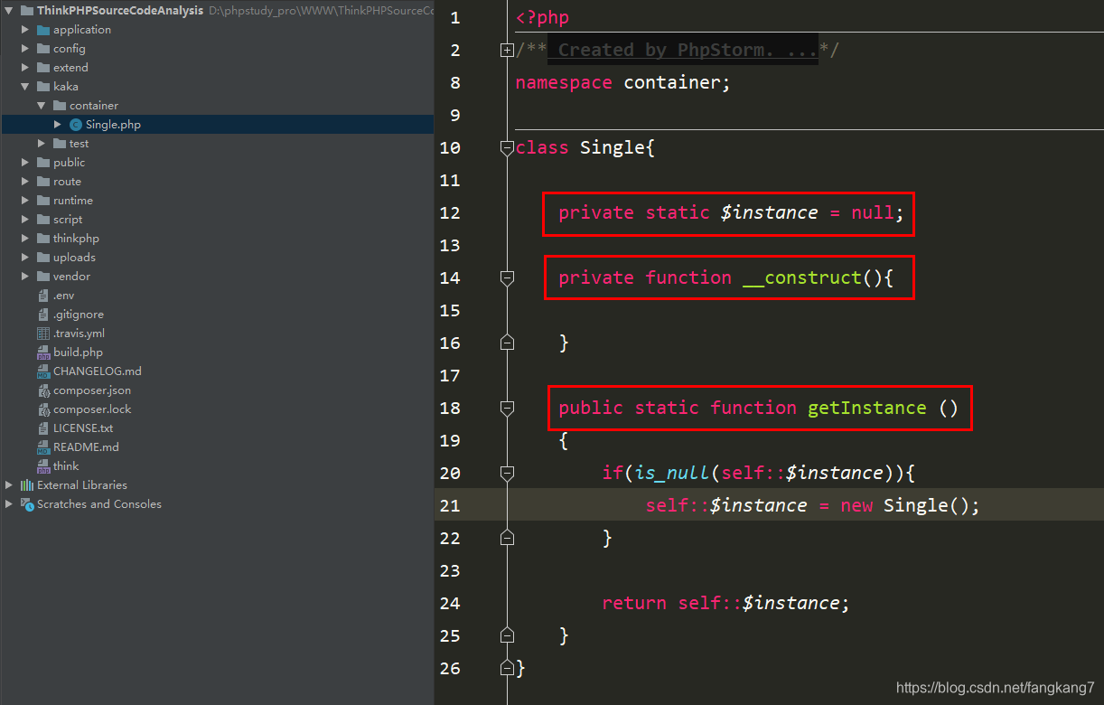 ThinkPHP コンテナのシングルトン モード