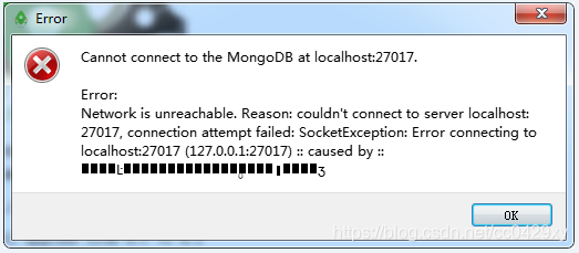Error: Network Is Unreachable. Reason: Couldn'T Connect To Server  Localhost:27017...（连接Mongodb数据库失败）_遥不可及卿何意的博客-Csdn博客