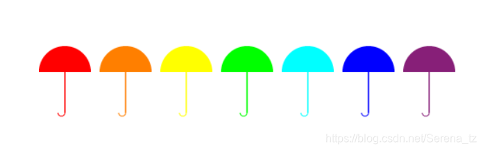 Rainbow umbrella renderings