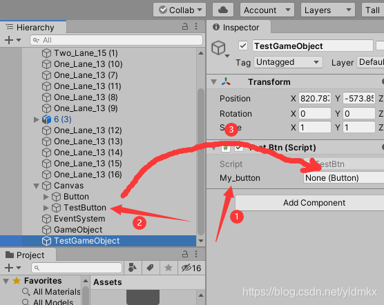 Unity 3D 2019.3.12版本创建一个按钮,并为该按钮添加点击Click的消息响应函数以及点击按钮切换场景_unity button ...