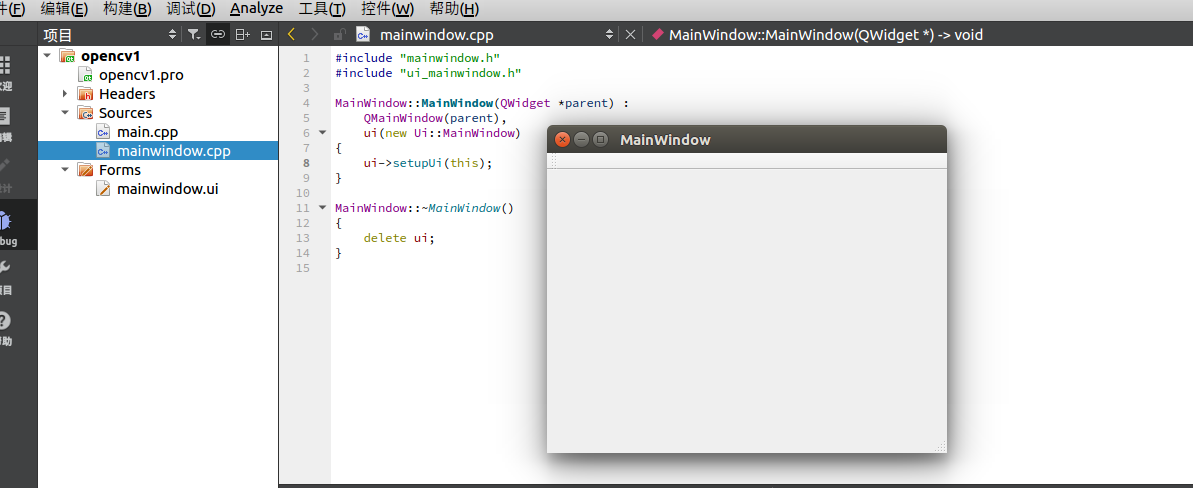 第二步:加入opencv的头文件和库路径在qt的工程文件.