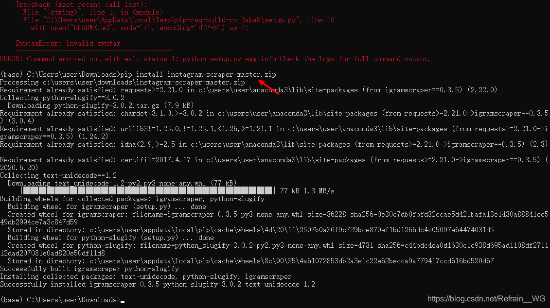 pip install ... ERROR: UnicodeDecodeError: ‘gbk‘ codec can‘t decode ...