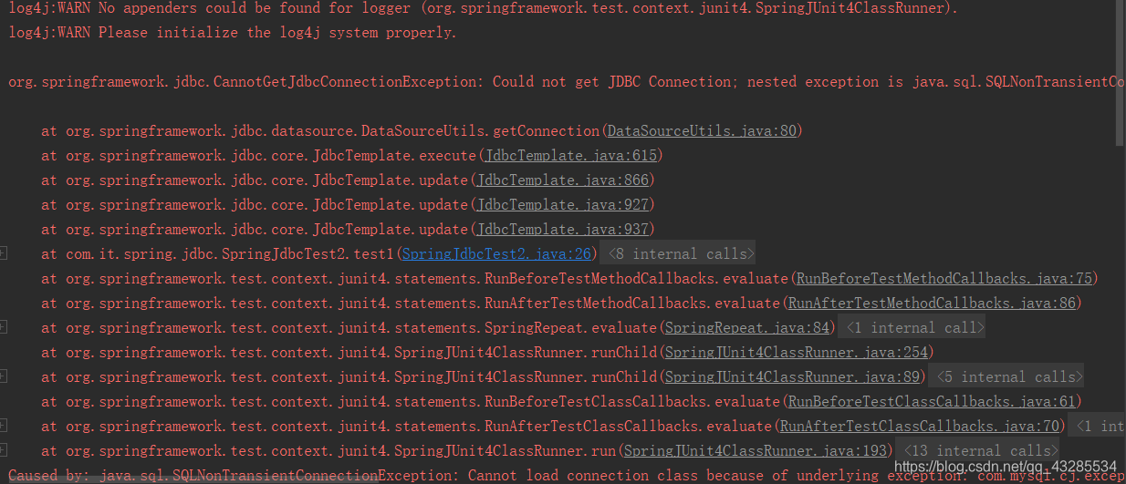 org.springframework.jdbc.CannotGetJdbcConnectionException: Could not get JDBC Connection; nested exception is java.sql.SQLNonTransientConnectionException