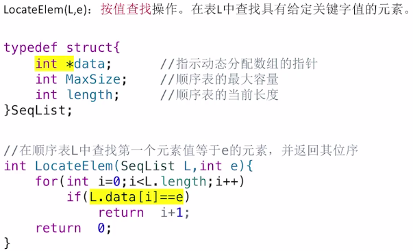 顺序表的按位查找