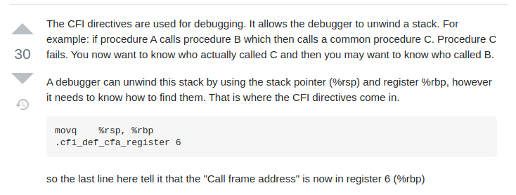 ATT伪指令 以及对于CFI CFA的解释