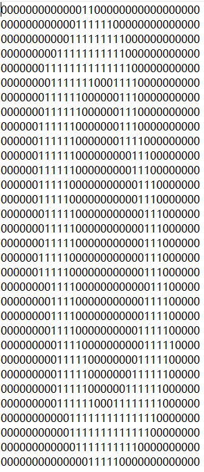 Matriz de píxeles de imagen número 0