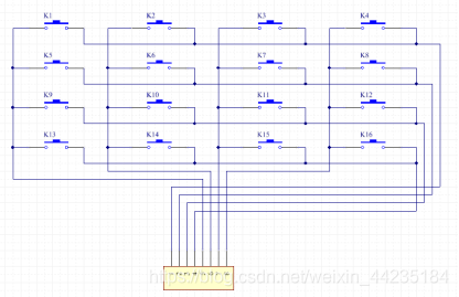 4×4矩阵按键原理图
