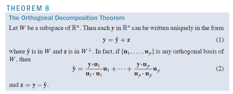 chapter 6 (orthogonality and least squares): orthogonal