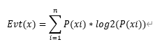 Information entropy calculation formula