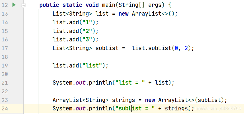 Java List SubList List Sublist Weixin 44848760 CSDN