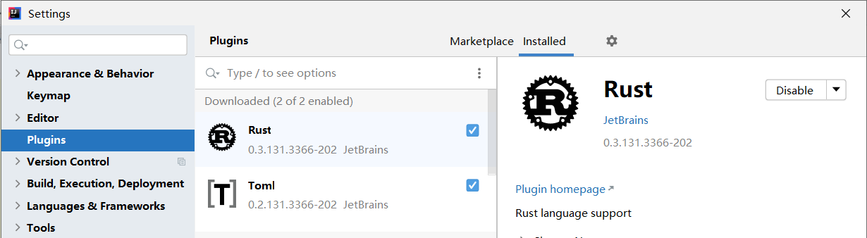 IDEA 安装 Rust 插件