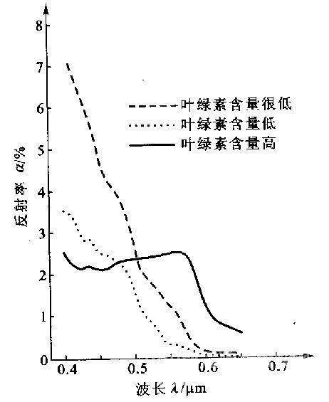 不同浓度叶绿素对水体光谱曲线的影响