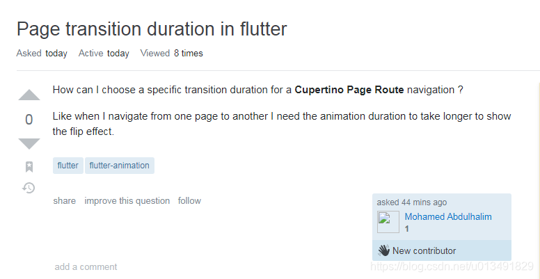 Flutter 解答 StackOverflow问题 Page transition duration in flutter 