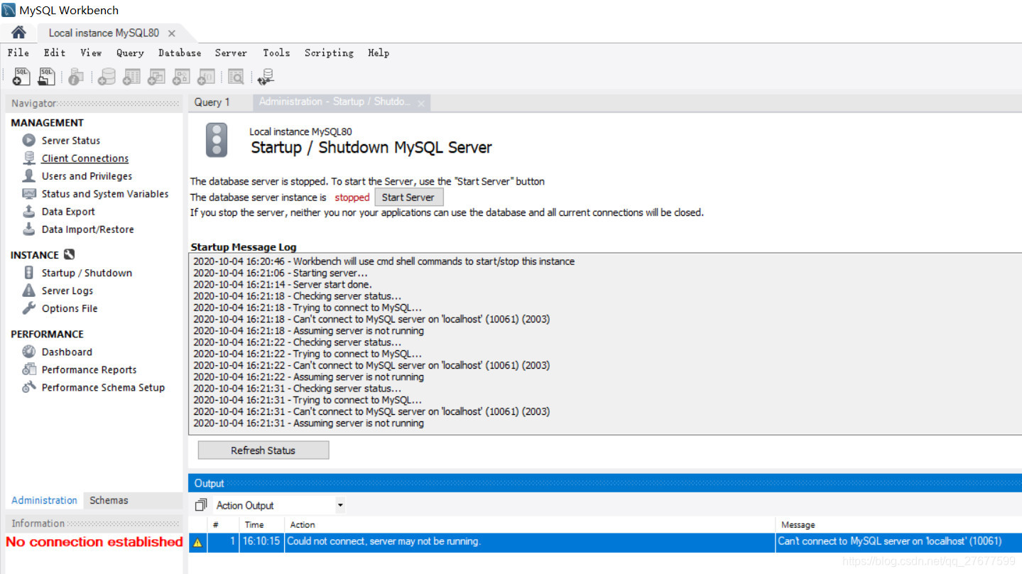 MySQL Workbench Error