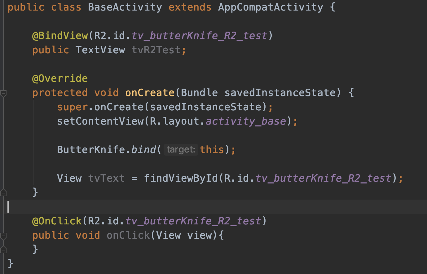 在Library中，ButterKnife注解中使用R2