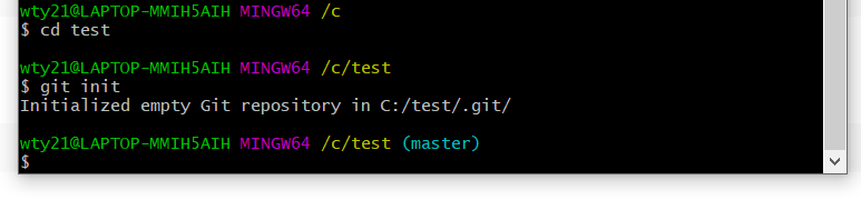 Git bash命令行创建本地repo