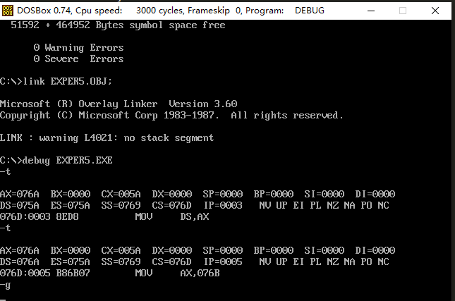 dosbox debugger stuck g flag