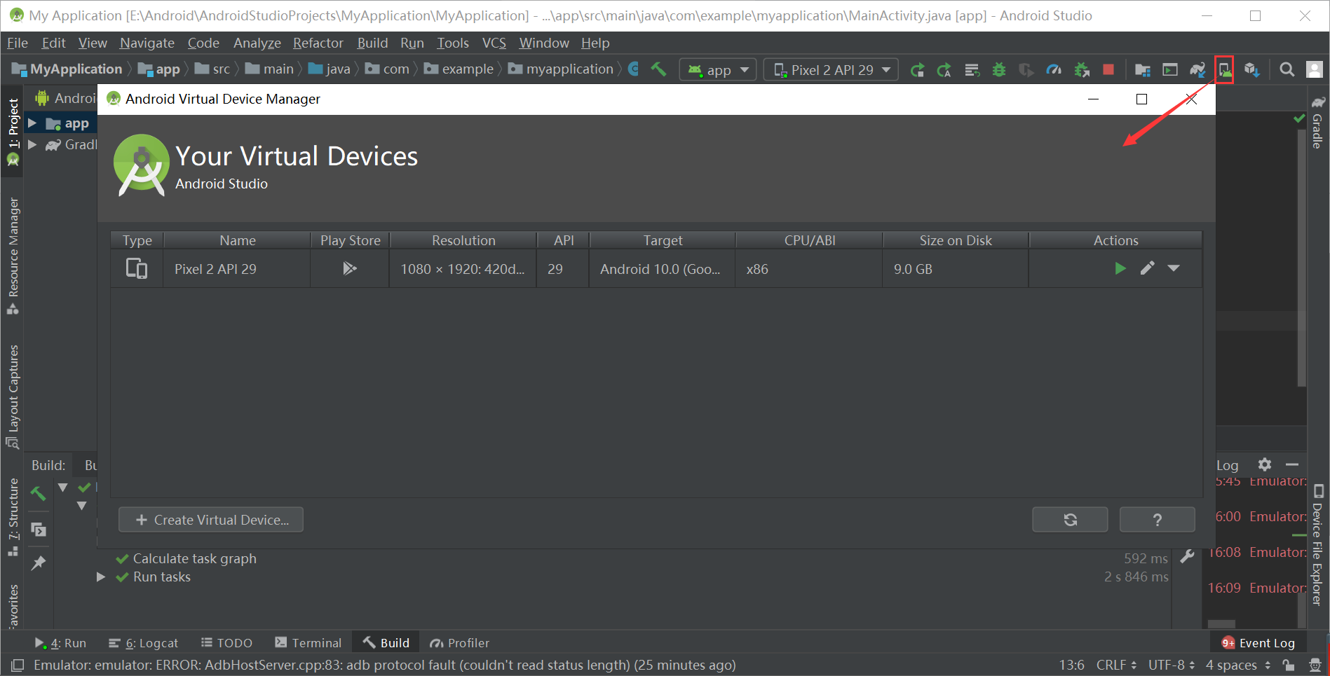 emulator: panic: cannot find avd system path. please define android_sdk_root mac