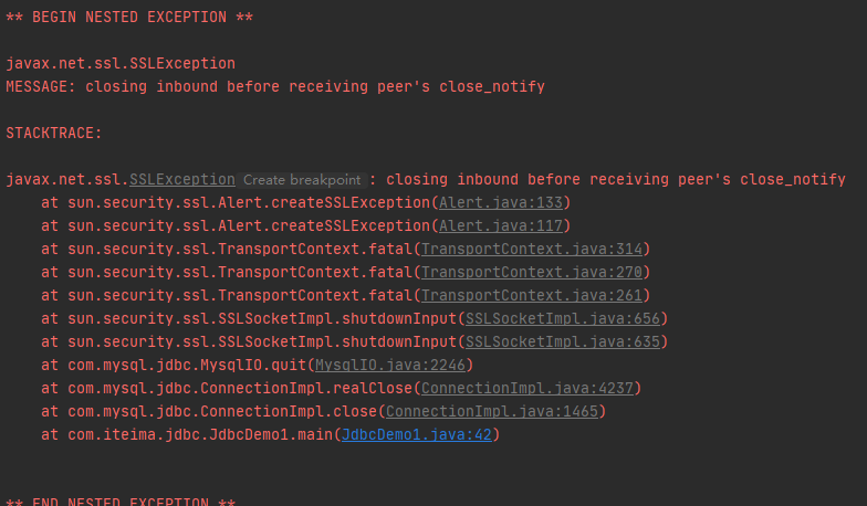 javax.net.ssl.SSLException MESSAGE: closing inbound before receiving peer‘s close_notify