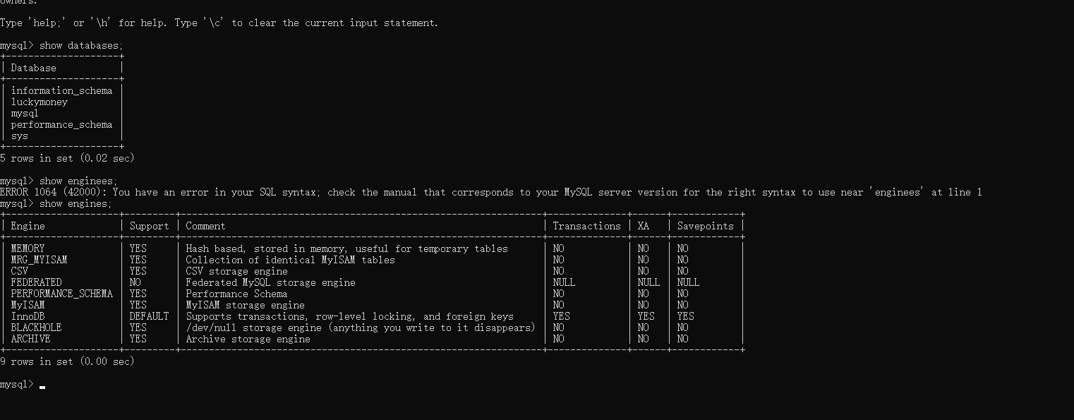 控制台命令行命令提示符登录mysql和查看版本