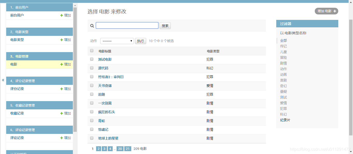 后台电影列表