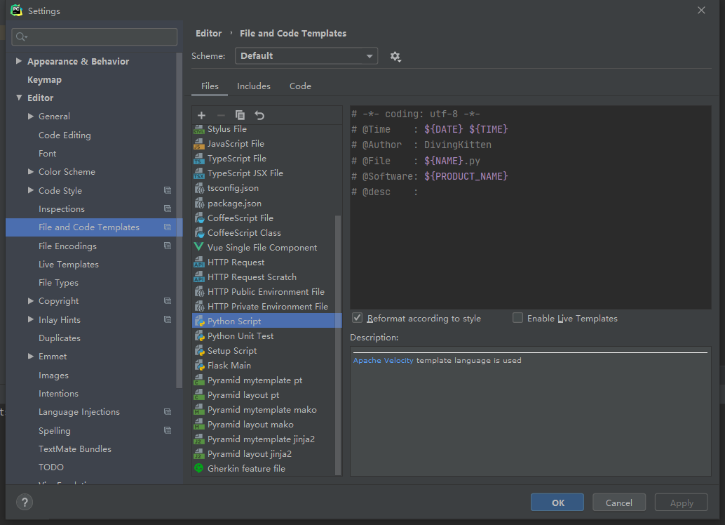 Pycharm configuration python template - Programmer Sought