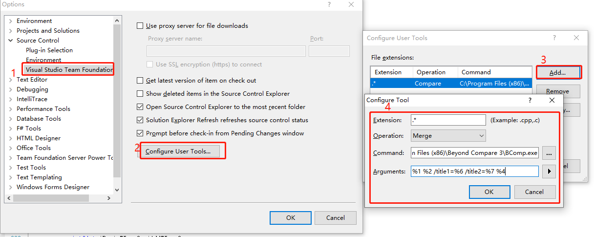 在VS(visual Studio)中配置Beyond Compare为比较(Compare)，Merge工具插件使用_vs项目compare ...