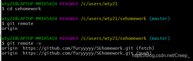 查看克隆后本地仓库