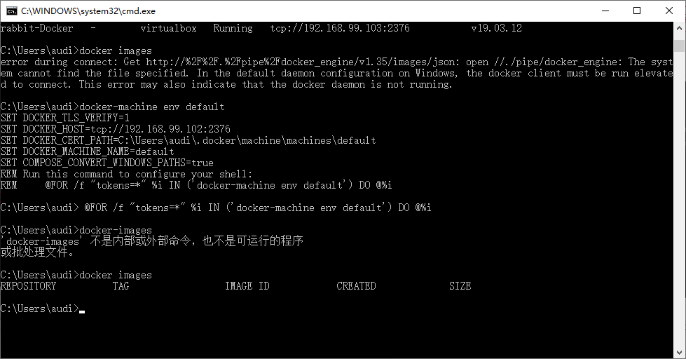 This error may also indicate that the docker daemon is not running解决方法