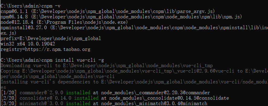 安装过后，我们到npm_global目录下的node_modules看一下，已经安装成功，事实上这就是全局包的安装路径