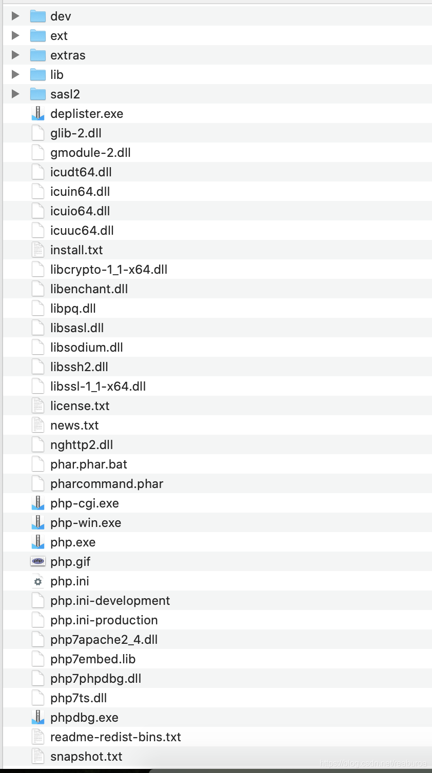 解压后PHP文件列表