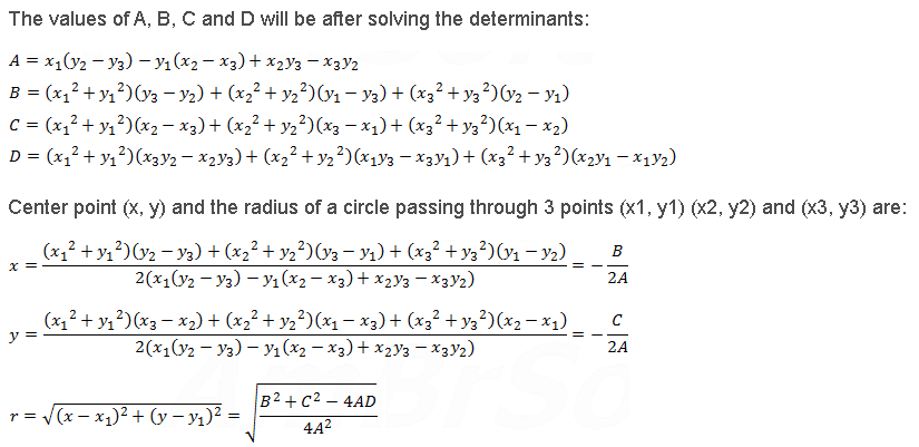 已知三点求圆心和半径