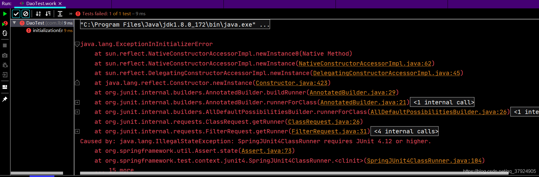 解决:java.lang.ExceptionInInitializerError。Caused by: java.lang ...