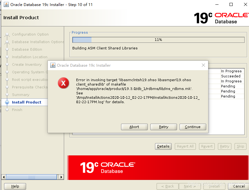 /lib//libclntsh.so: file format not recognized; treating as linker ...
