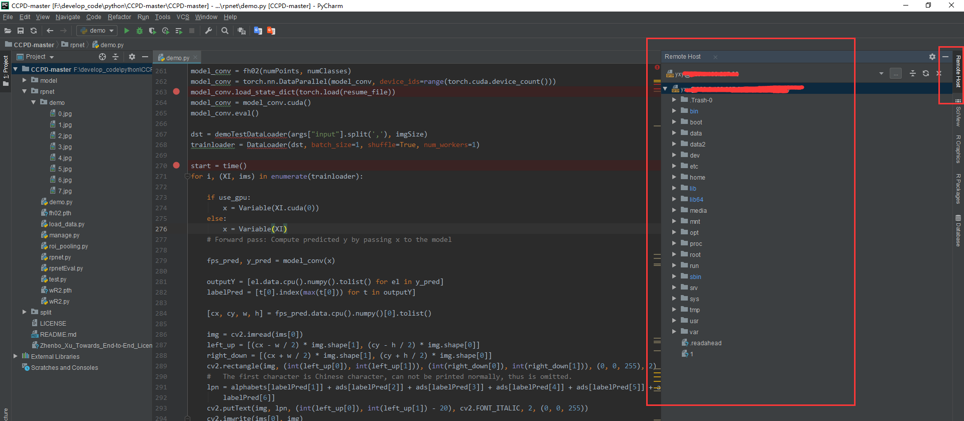 pycharm 调试代码使用远程 GPU 上面的 python解释器