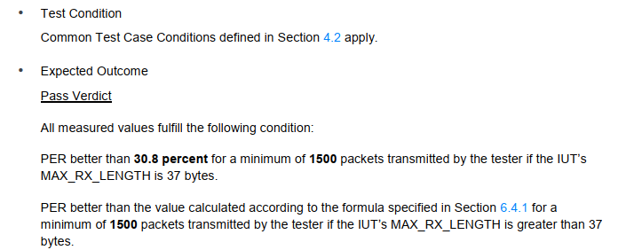 BLE_BQB Test_Receiver sensitivity, uncoded data at 1 Ms/s_RF-PHY/RCV/BV-01-C