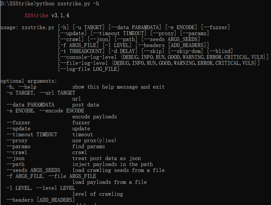 XSStrike Usage Example (v3.x)