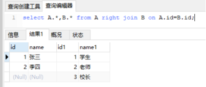 左外连接和右外连接是什么样的？