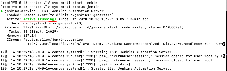 jenkins是正常运行的