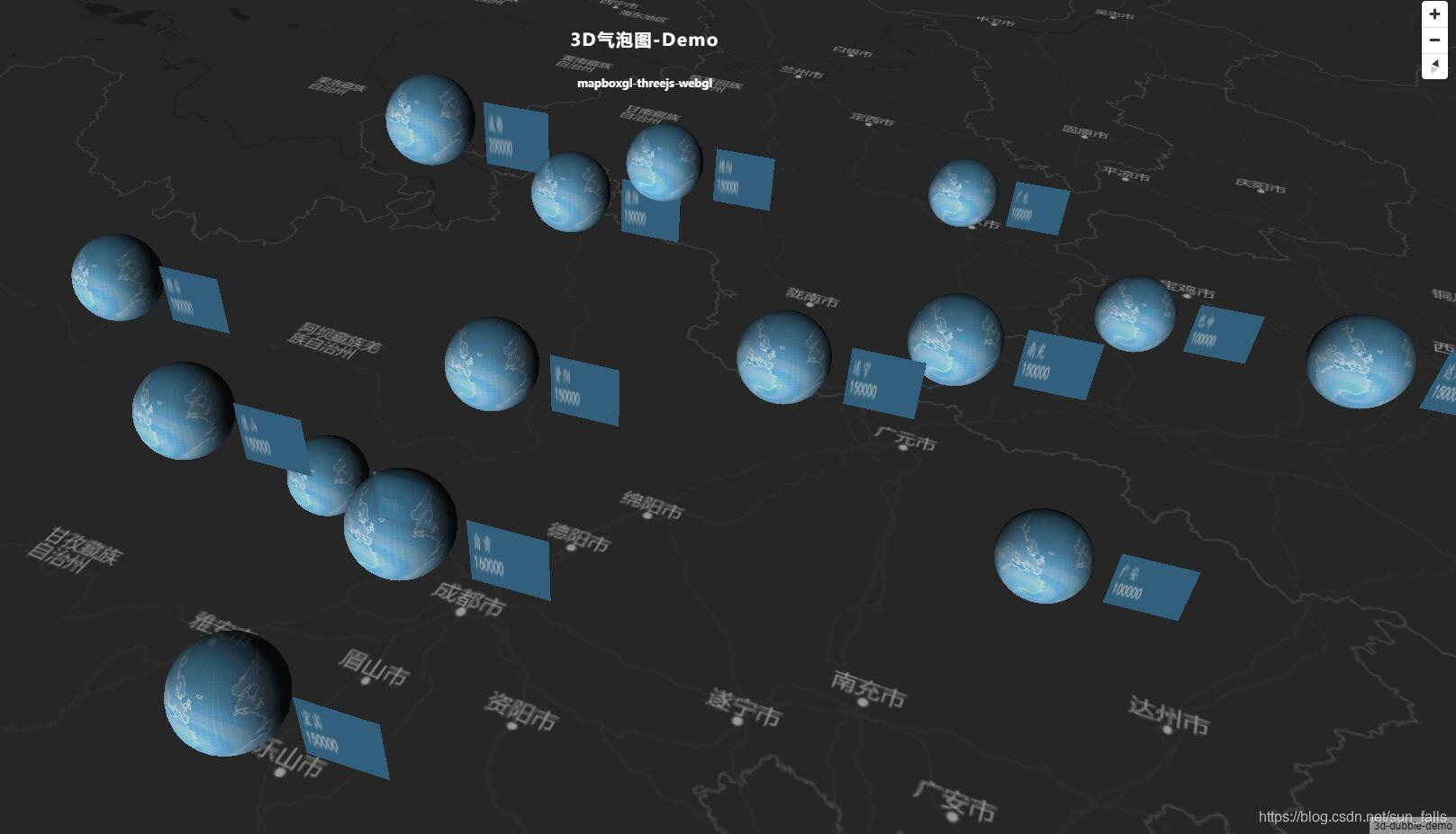 mapbox+threejs实现三维气泡球体专题图_mapbox 气泡-CSDN博客
