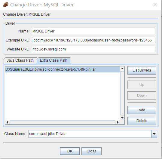 设置extra class path