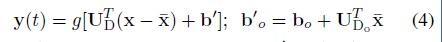 y（t）= g [UTD（x-¯x）+b]; bo= bo +UTDo¯x（4）