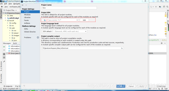 导入项目报错报错Error:java: Cannot run program “D:/jdk/jdk1.7.0_67/bin/java ...