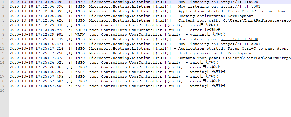 .Net Core 3.1 uses Log4Net - Programmer Sought
