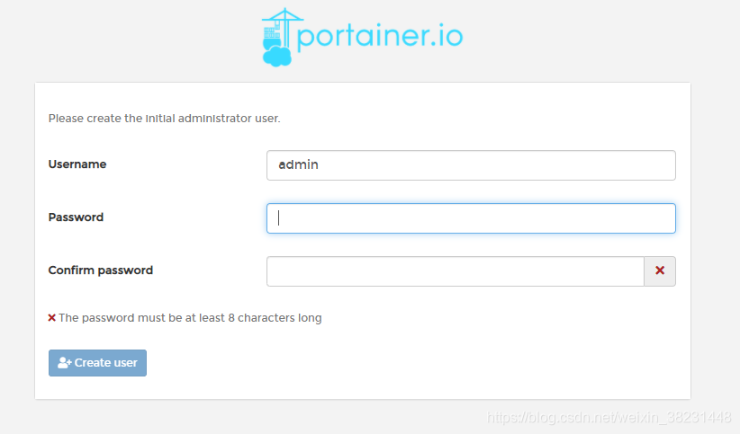 portainer初始化页面