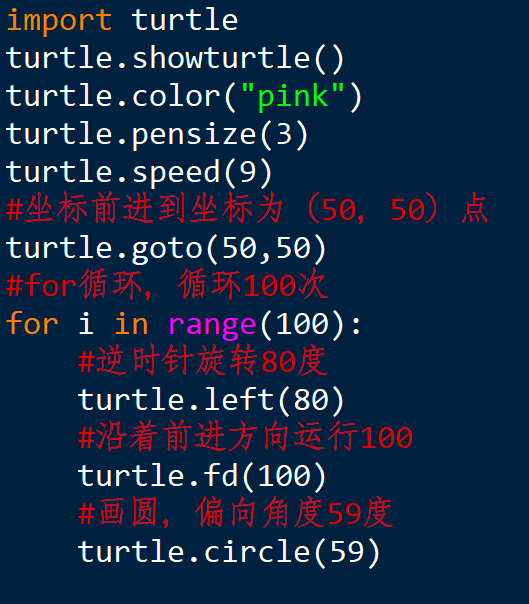 python几行代码教你学会海龟制图