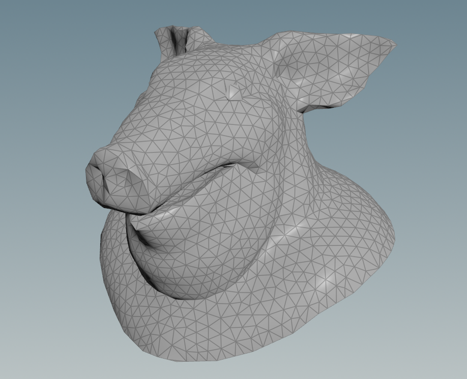 创建remesh节点转成均匀的三边面