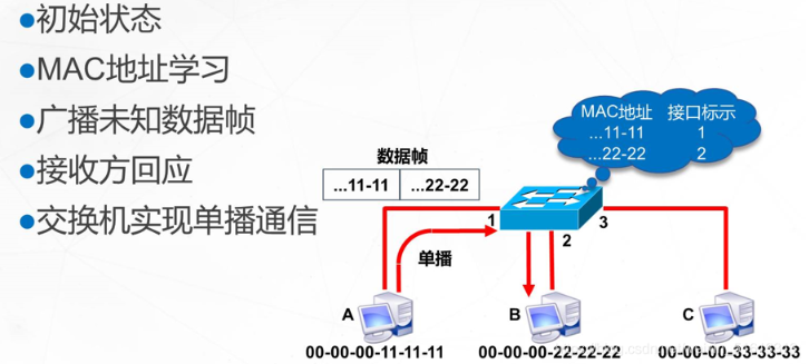 交换机的工作原理（MAC地址、以太网帧格式）