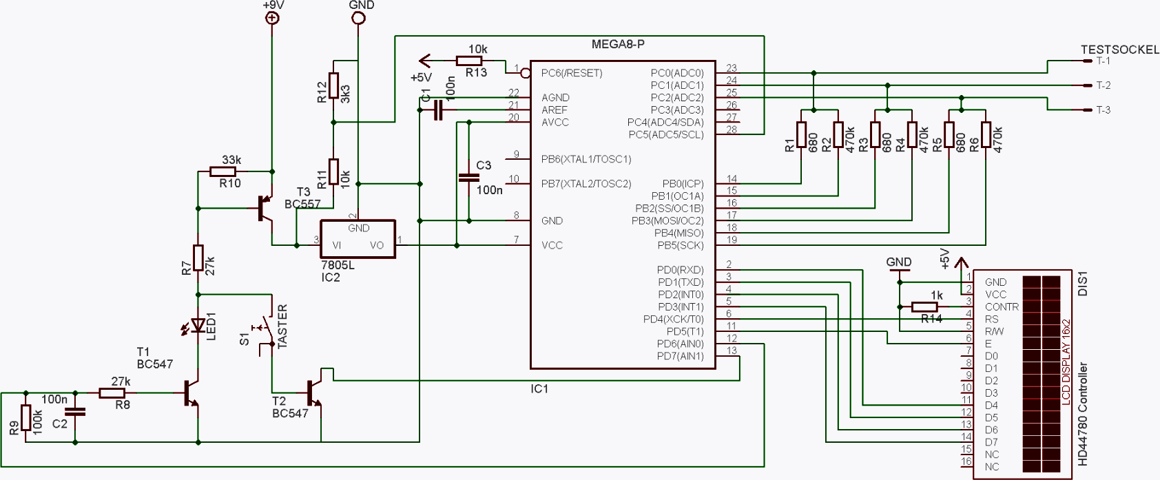 ▲ SCH of AVR Transistor Test